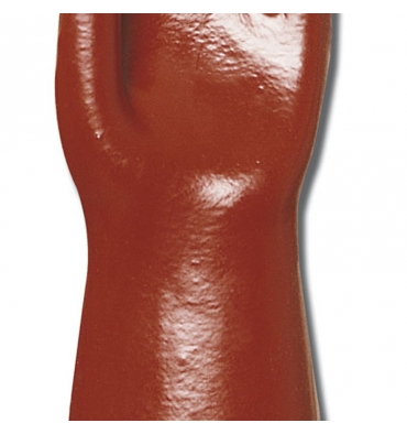Guante PVC rojo, 40 cm. Largo