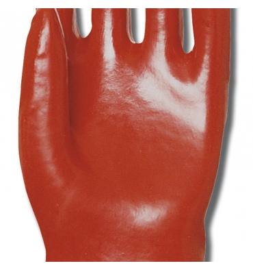 Guante PVC rojo, 27 cm. Largo